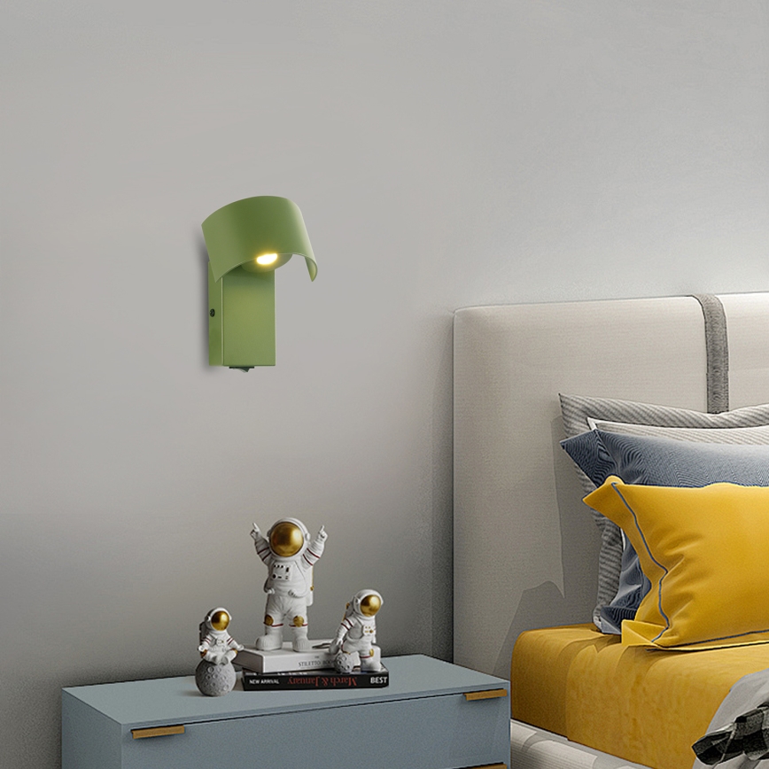 Brilagi - LED væglampe VASTO LED/3W/230V grøn