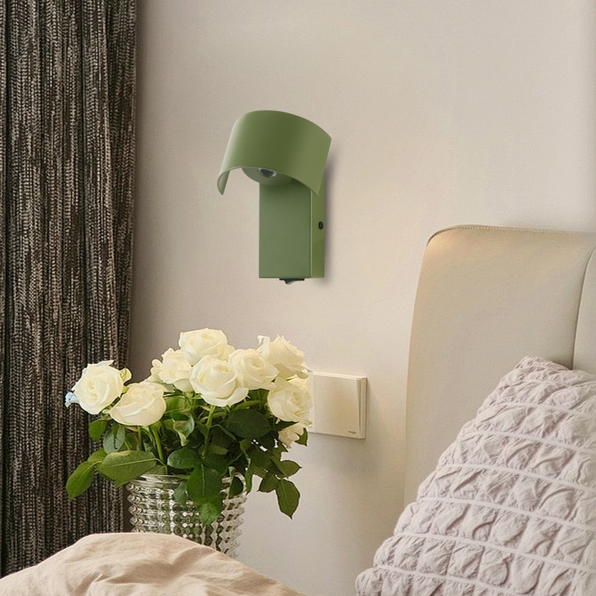 Brilagi - LED væglampe VASTO LED/3W/230V grøn