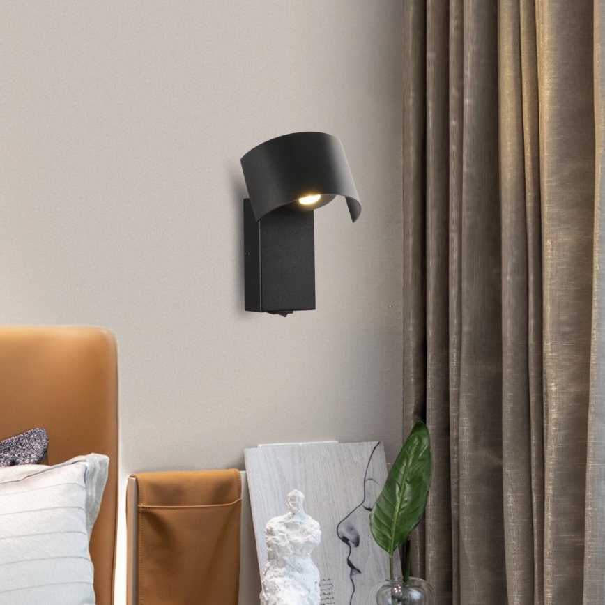 Brilagi - LED væglampe VASTO LED/3W/230V sort