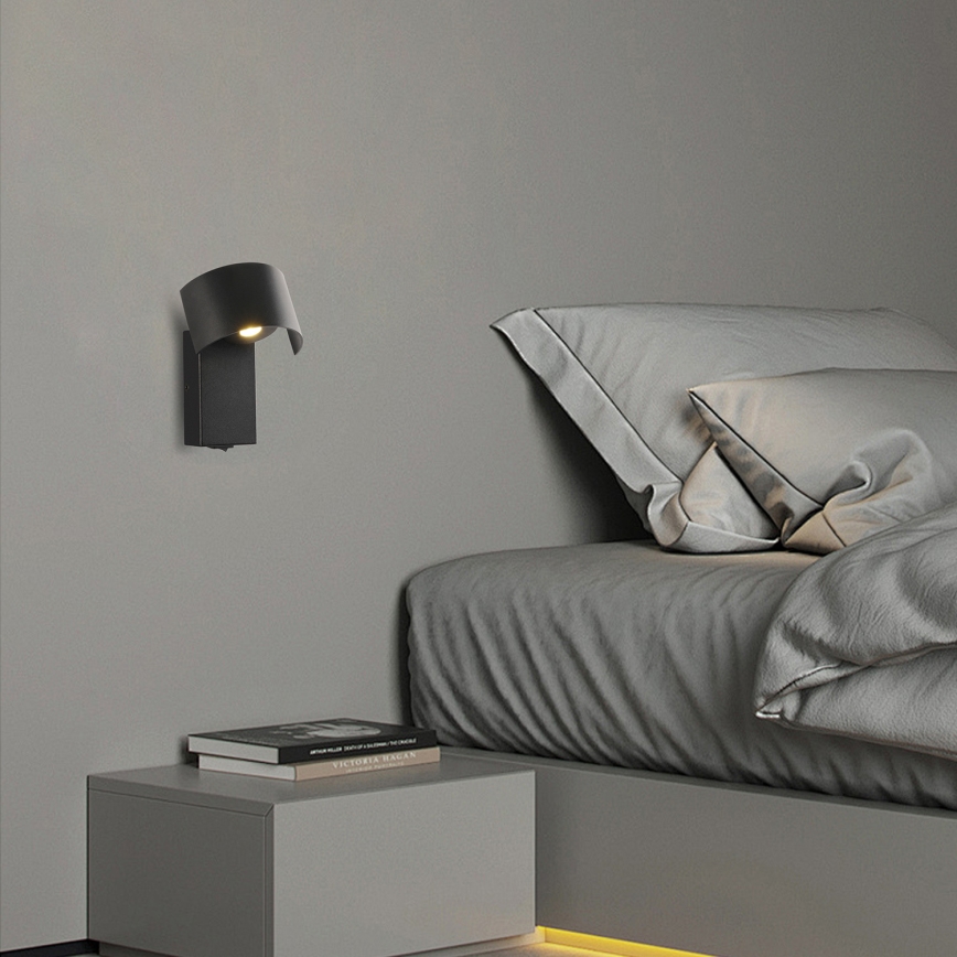 Brilagi - LED væglampe VASTO LED/3W/230V sort