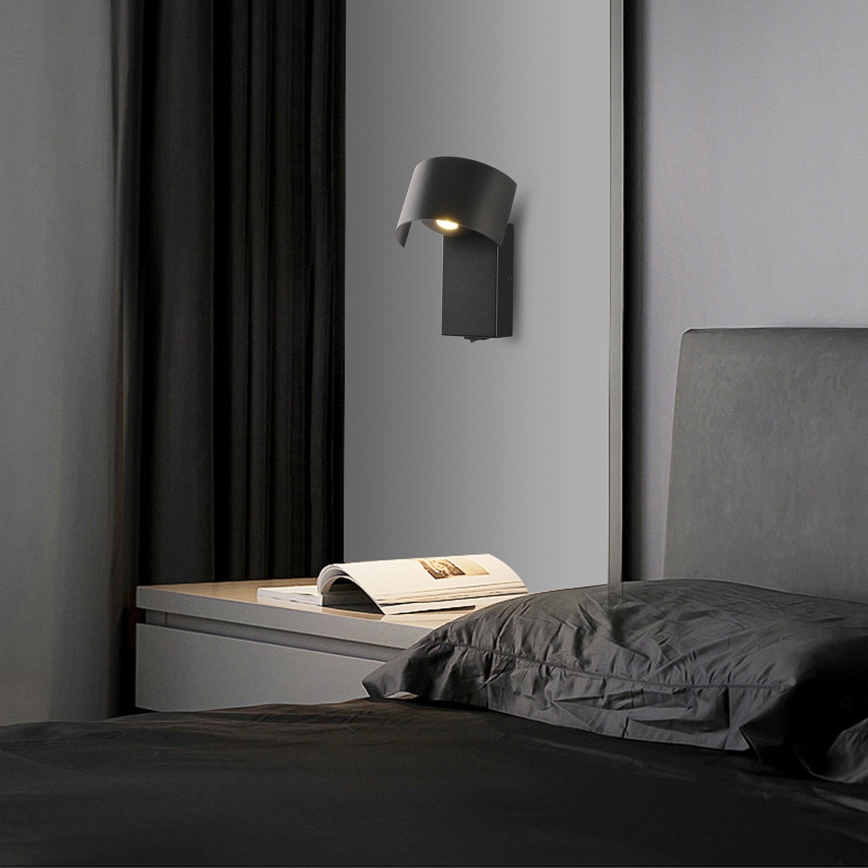 Brilagi - LED væglampe VASTO LED/3W/230V sort