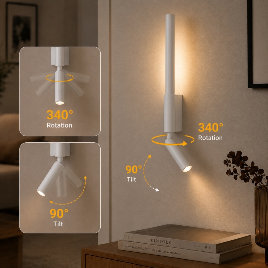 BRILAGI - LED vægmonteret spot VIXON LED/3W/230V + LED/5W hvid CRI 90