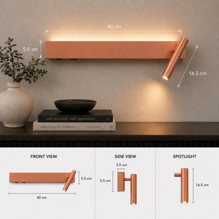 BRILAGI - LED vægspotlampe ARLIX LED/3W/230V + LED/7W bronze CRI 90