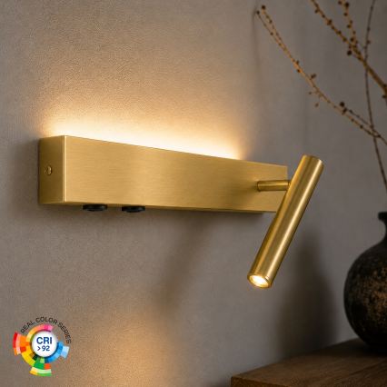 BRILAGI - LED vægspot ARLIX LED/3W/230V + LED/7W guldfarvet CRI 90