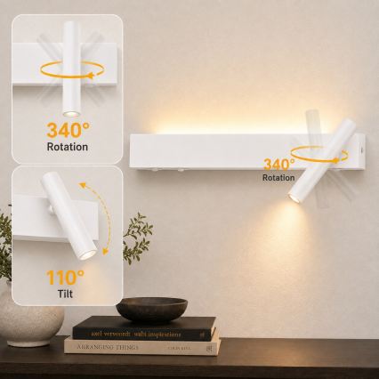 BRILAGI - LED vægspot ARLIX LED/3W/230V + LED/7W hvid CRI 90