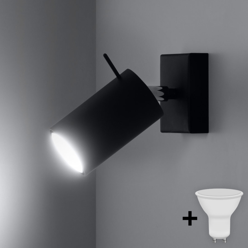 Brilagi -  LED vægspot ASMUS 1xGU10/7W/230V sort