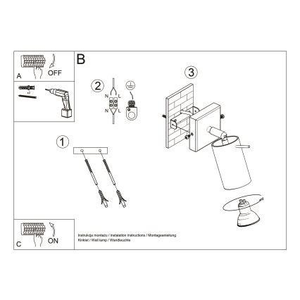 Brilagi -  LED vægspot ASMUS 1xGU10/7W/230V sort