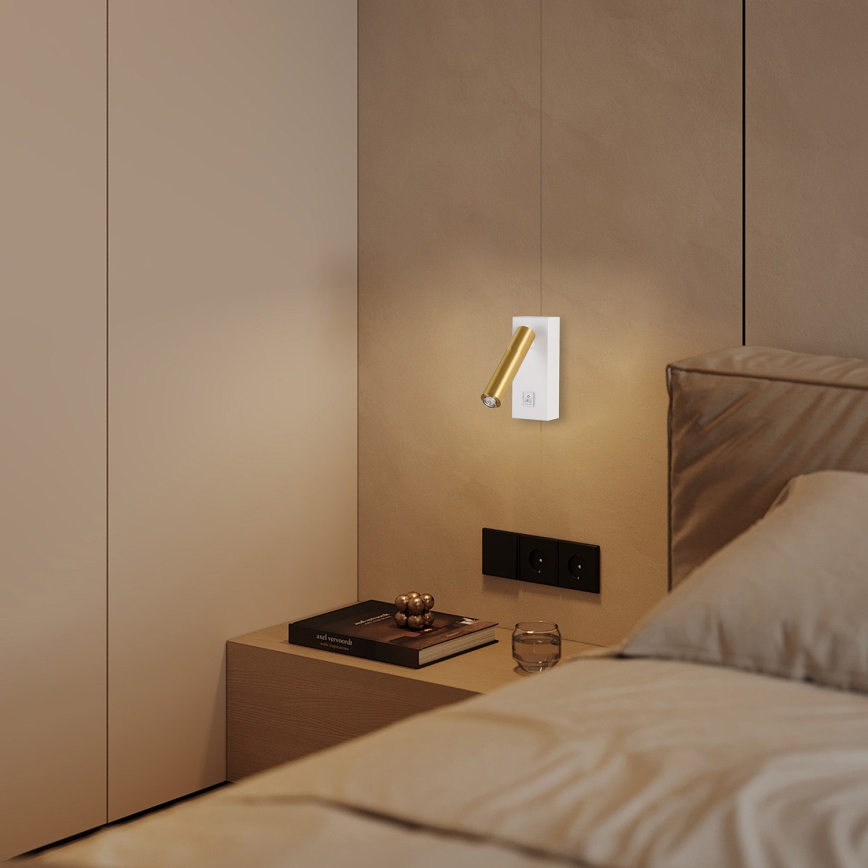 Brilagi - LED vægspot MAYA 1xG9/4W/230V hvid/guldfarvet