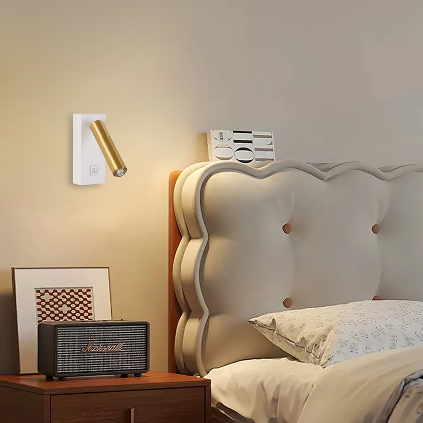 Brilagi - LED vægspot MAYA 1xG9/4W/230V hvid/guldfarvet