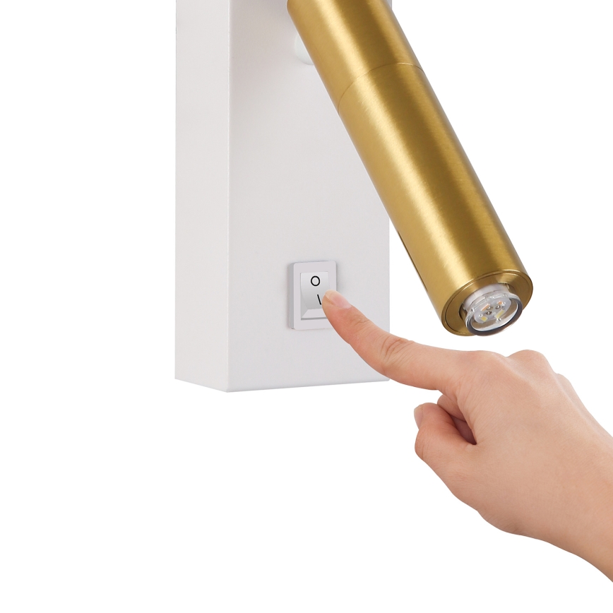 Brilagi - LED vægspot MAYA 1xG9/4W/230V hvid/guldfarvet