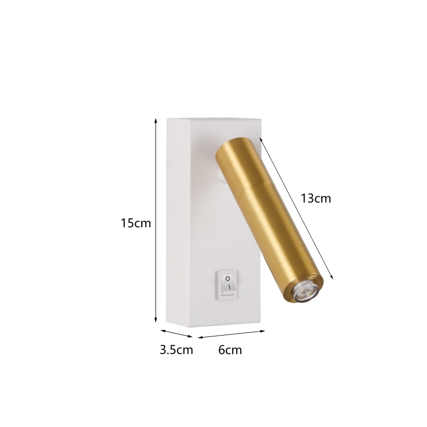Brilagi - LED vægspot MAYA 1xG9/4W/230V hvid/guldfarvet
