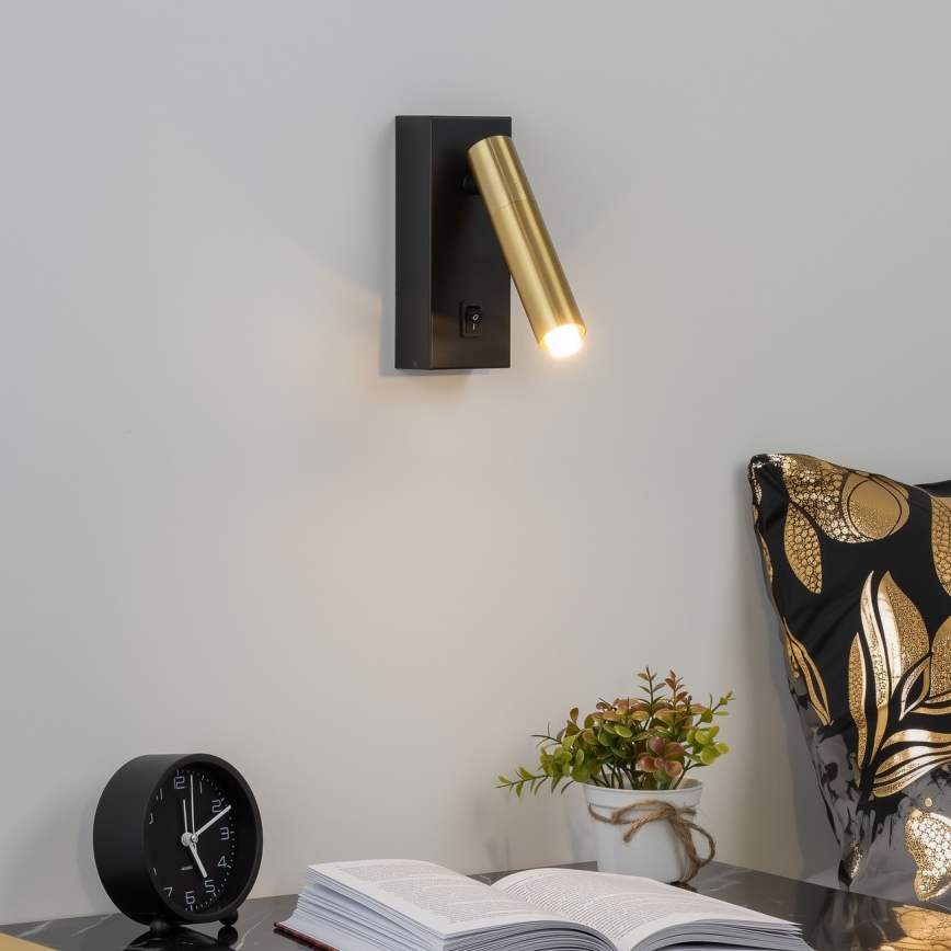 Brilagi - LED vægspot MAYA 1xG9/4W/230V sort/guldfarvet