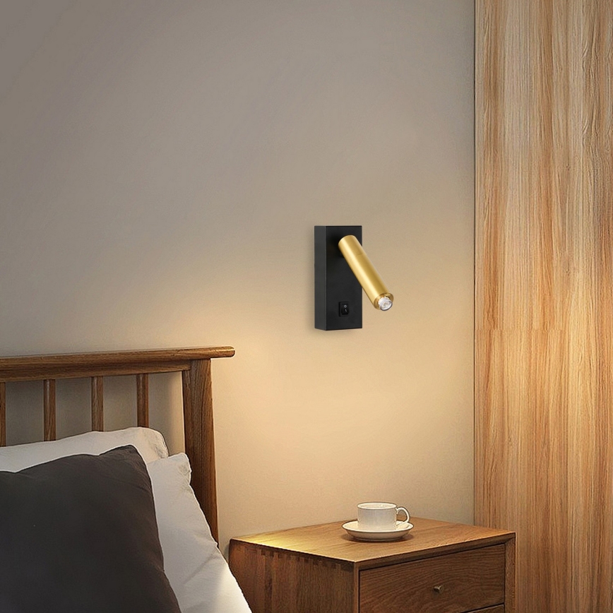 Brilagi - LED vægspot MAYA 1xG9/4W/230V sort/guldfarvet