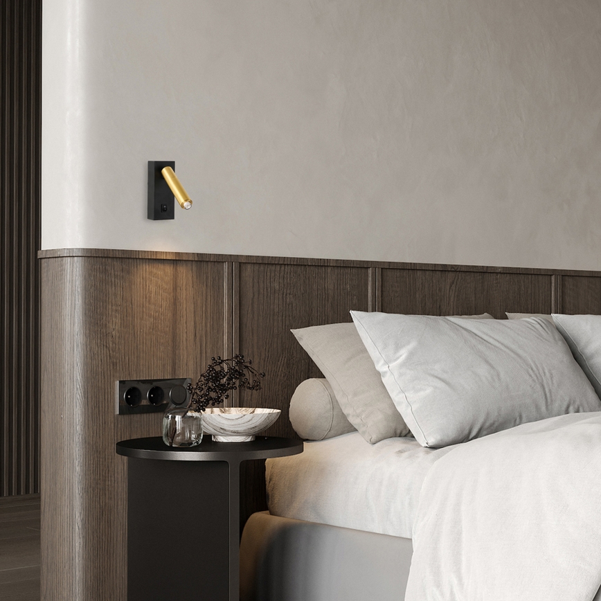 Brilagi - LED vægspot MAYA 1xG9/4W/230V sort/guldfarvet