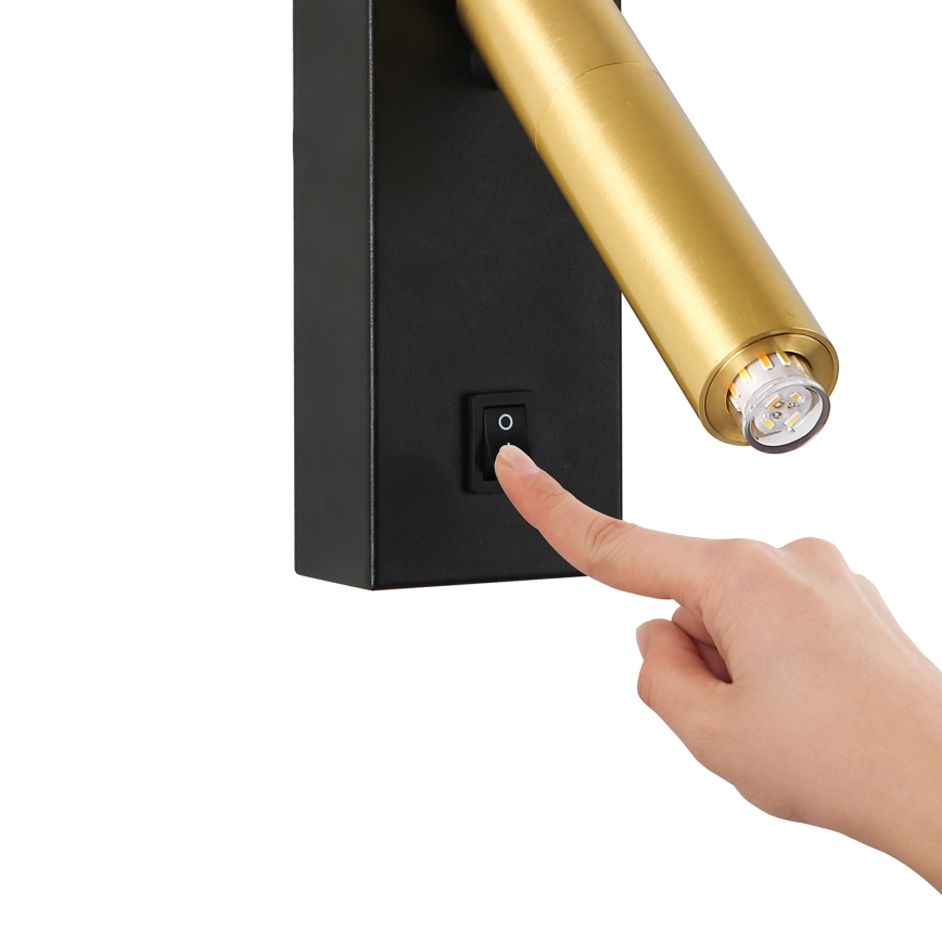 Brilagi - LED vægspot MAYA 1xG9/4W/230V sort/guldfarvet