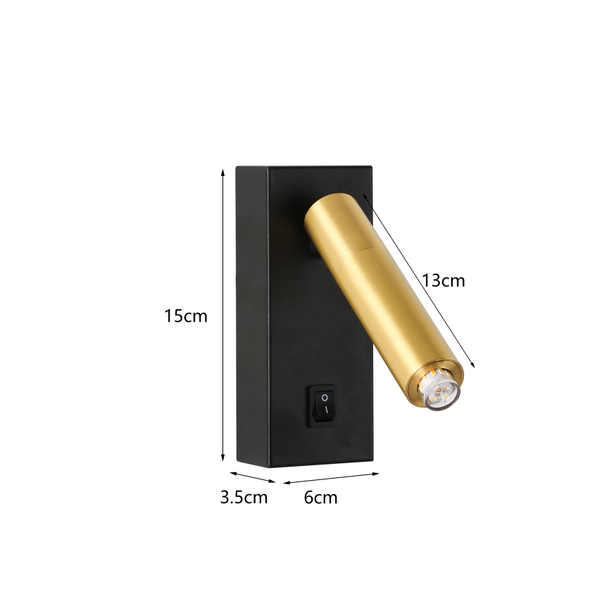 Brilagi - LED vægspot MAYA 1xG9/4W/230V sort/guldfarvet