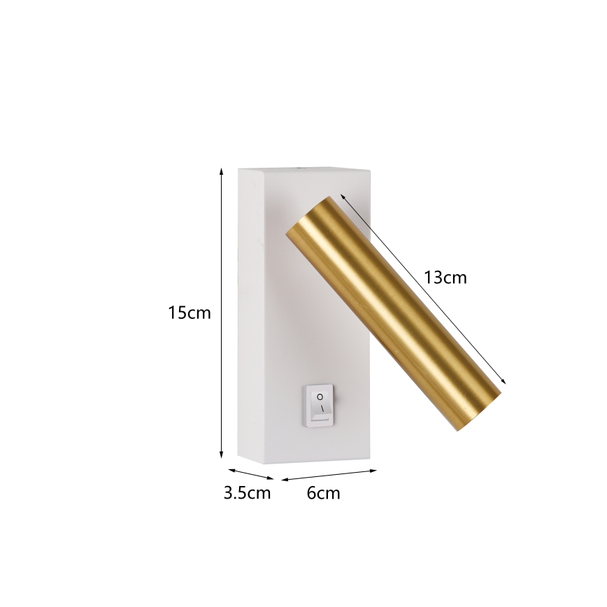 Brilagi - LED vægspot MAYA LED/3W/230V 4000K hvid/guldfarvet