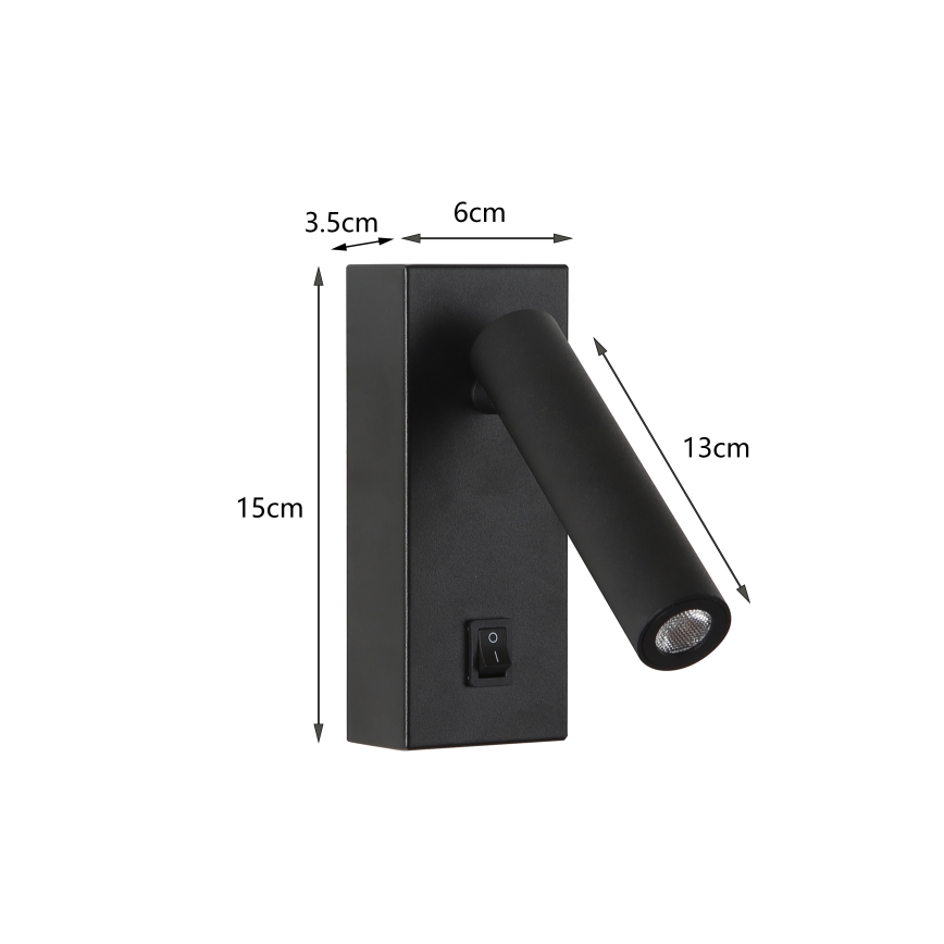 Brilagi - LED vægspot MAYA LED/3W/230V 4000K sort