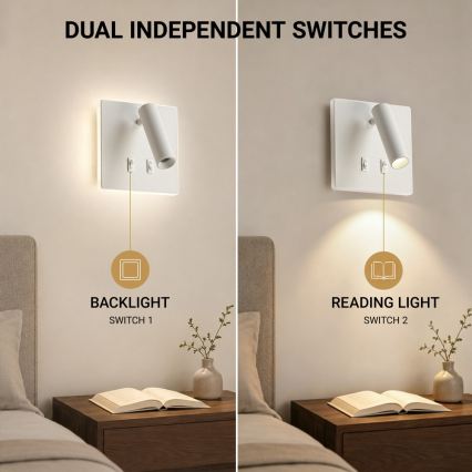 BRILAGI - LED vægspotlampe ZAYA DOUBLE LED/8W/230V + LED/3W hvid