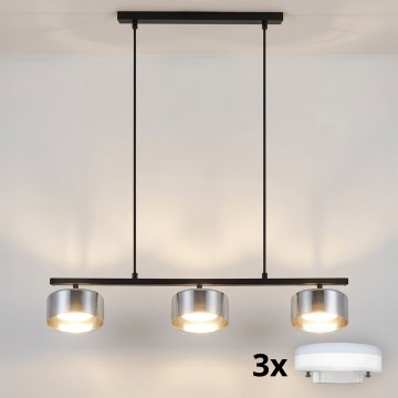 Brilagi - LED Wirependel AURA LUX 3xGX53/30W/230V sort/røget