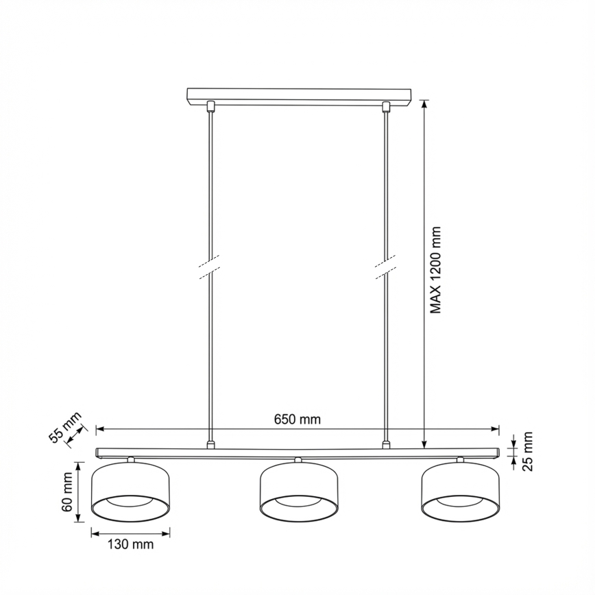 Brilagi - LED Wirependel AURA LUX 3xGX53/30W/230V sort/røget