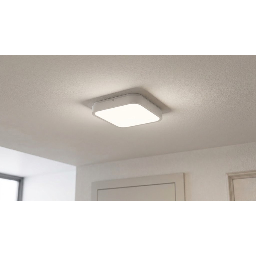 BRILAGI - LED loftlampe til badeværelse med sensor ZENNA LED/18W/230V 28,5x28,5 cm IP44 hvid + fjernbetjening