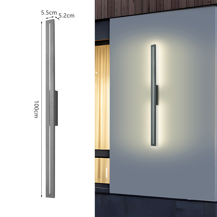 Brilagi - LED udendørs væglampe LINEO LED/24W/230V 4000K IP65 100 cm antracit CRI 90