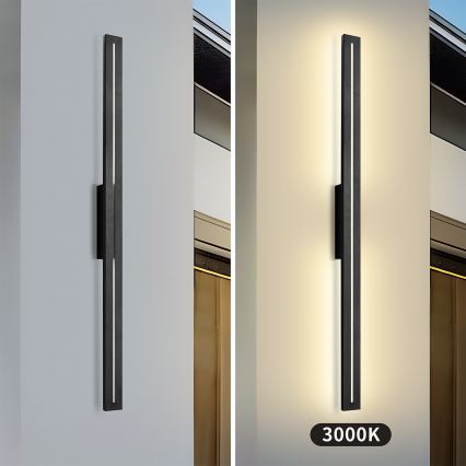 Brilagi - LED udendørs vægarmatur LINEO LED/24W/230V 3000K IP65 100 cm sort CRI 90