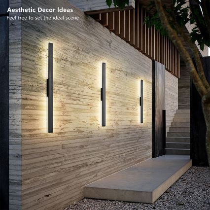 Brilagi - LED udendørs vægarmatur LINEO LED/24W/230V 3000K IP65 100 cm sort CRI 90