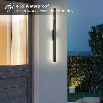 Brilagi - LED udendørs vægarmatur LINEO LED/24W/230V 3000K IP65 100 cm sort CRI 90