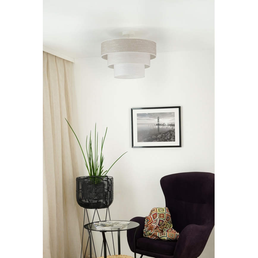 Brilagi - Loftlampe ALASKA LUNETA 1xE27/15W/230V diameter 45 cm grå/cremefarvet