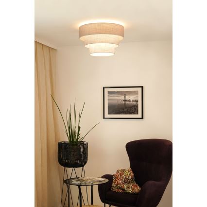 Brilagi - Loftlampe ALASKA LUNETA 1xE27/15W/230V diameter 45 cm grå/cremefarvet