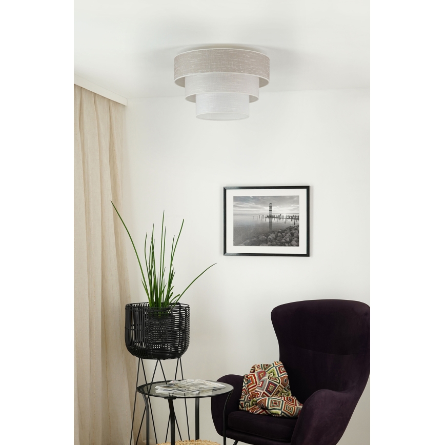 Brilagi - Loftlampe ALASKA LUNETA 1xE27/15W/230V diameter 45 cm grå/cremefarvet