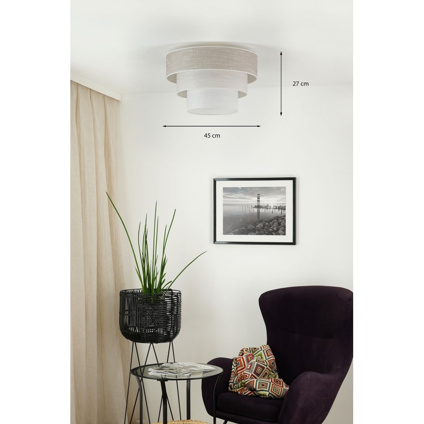 Brilagi - Loftlampe ALASKA LUNETA 1xE27/15W/230V diameter 45 cm grå/cremefarvet