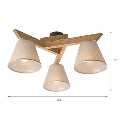 Brilagi - Loftlampe ANTHONY 3xE14/40W/230V eg/beige