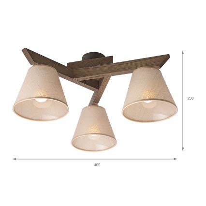 Brilagi - Loftlampe ANTHONY 3xE14/40W/230V eg/beige