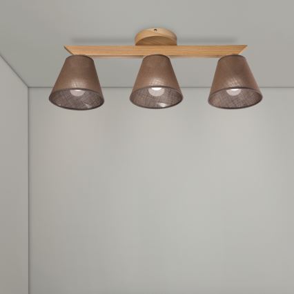 Brilagi - Loftlampe ANTHONY 3xE14/40W/230V eg/brun