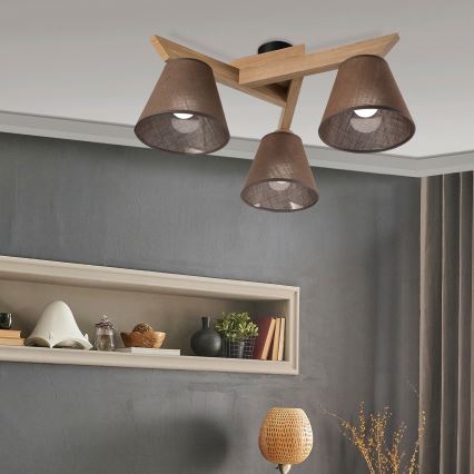 Brilagi - Loftlampe ANTHONY 3xE14/40W/230V eg/brun