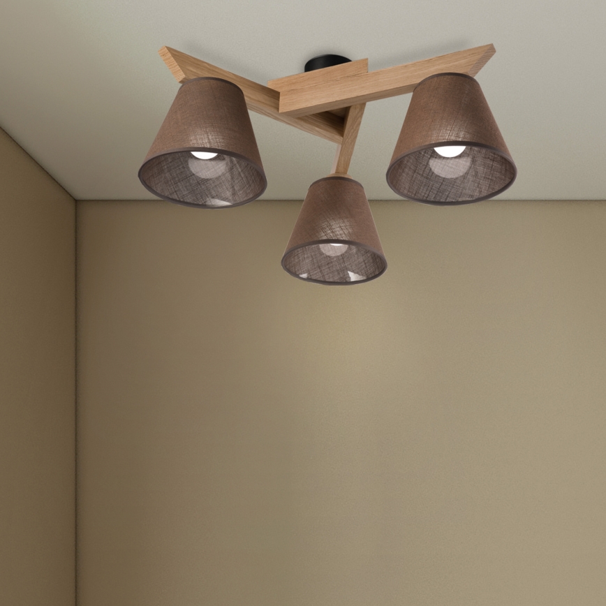 Brilagi - Loftlampe ANTHONY 3xE14/40W/230V eg/brun