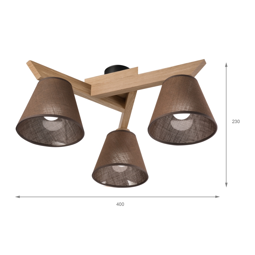 Brilagi - Loftlampe ANTHONY 3xE14/40W/230V eg/brun