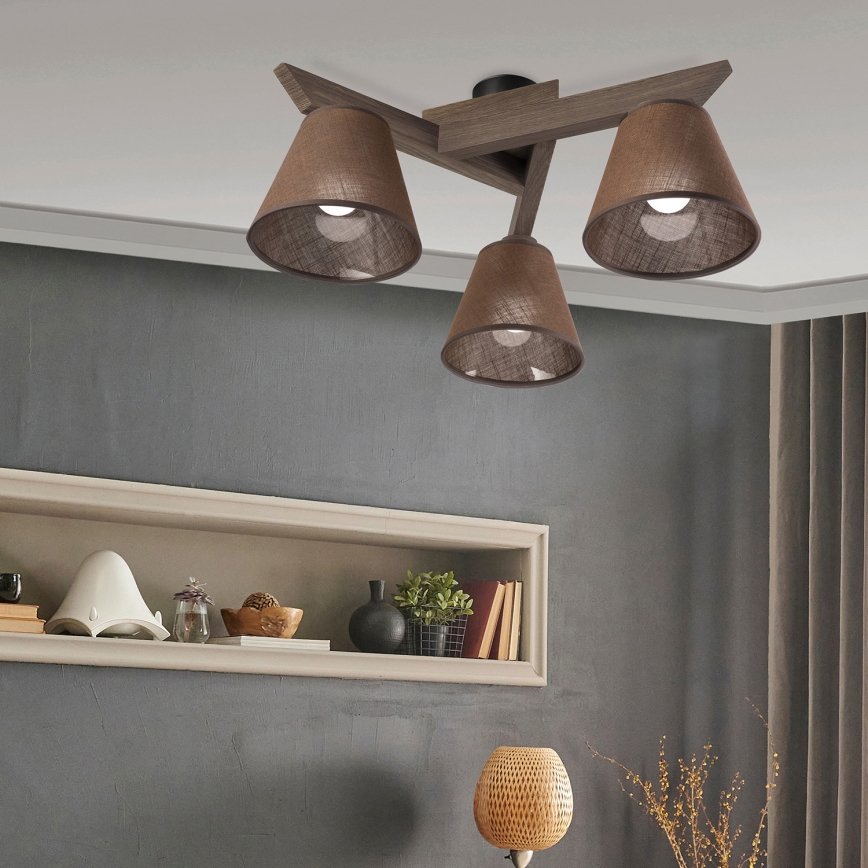 Brilagi - Loftlampe ANTHONY 3xE14/40W/230V eg/brun