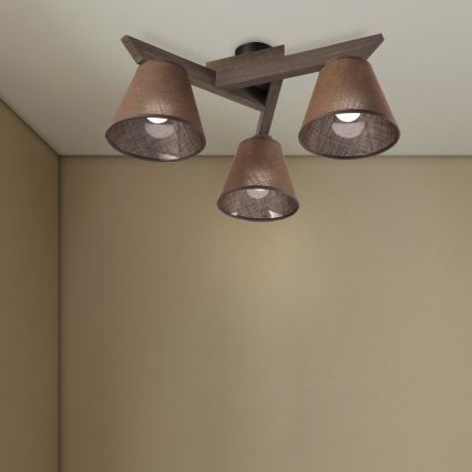 Brilagi - Loftlampe ANTHONY 3xE14/40W/230V eg/brun