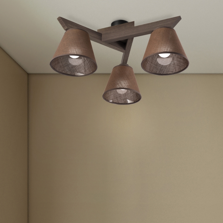 Brilagi - Loftlampe ANTHONY 3xE14/40W/230V eg/brun