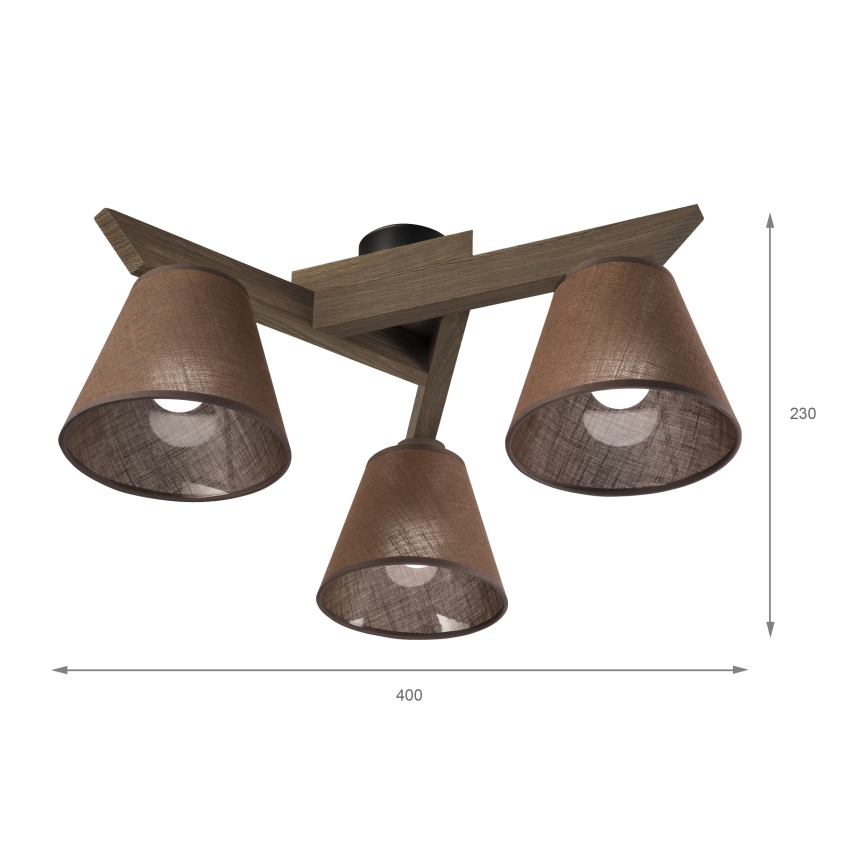 Brilagi - Loftlampe ANTHONY 3xE14/40W/230V eg/brun