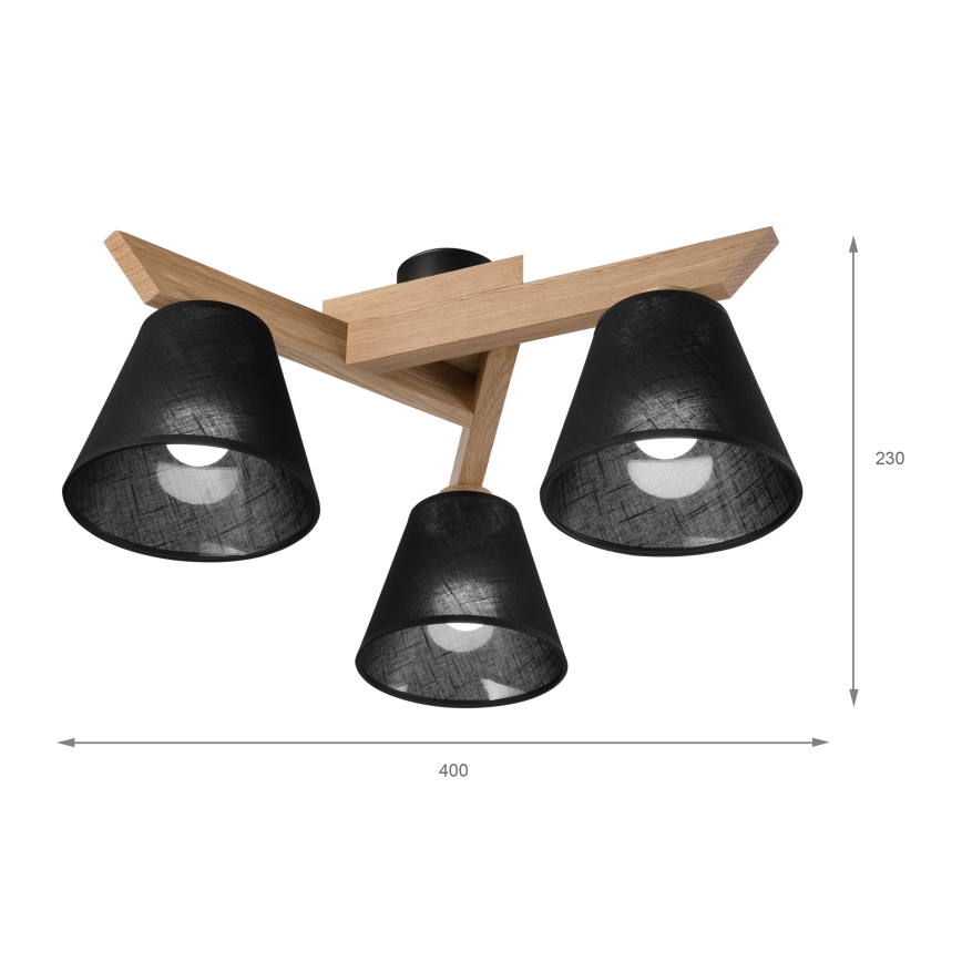 Brilagi - Loftlampe ANTHONY 3xE14/40W/230V eg/sort