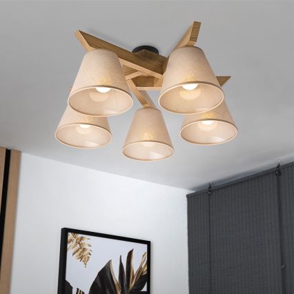 Brilagi - Loftlampe ANTHONY 5xE14/40W/230V eg/beige