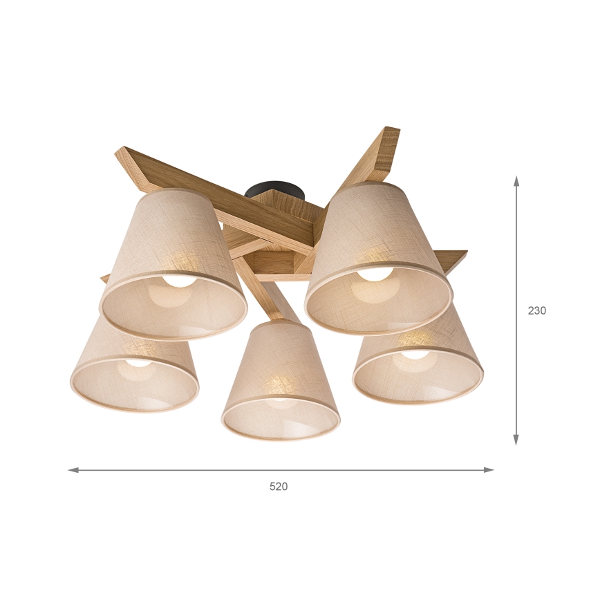 Brilagi - Loftlampe ANTHONY 5xE14/40W/230V eg/beige