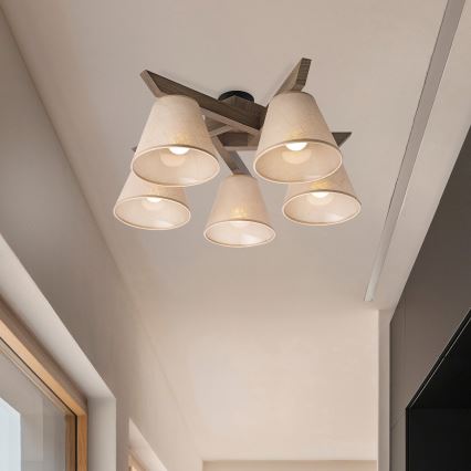 Brilagi - Loftlampe ANTHONY 5xE14/40W/230V eg/beige
