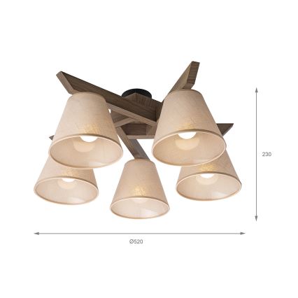 Brilagi - Loftlampe ANTHONY 5xE14/40W/230V eg/beige