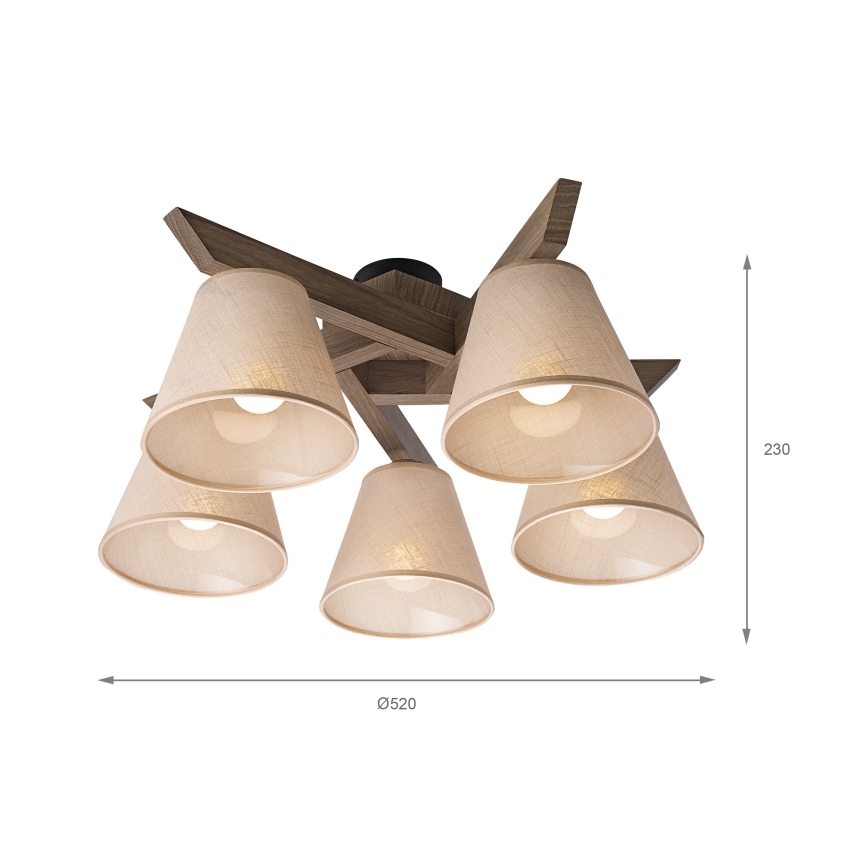 Brilagi - Loftlampe ANTHONY 5xE14/40W/230V eg/beige